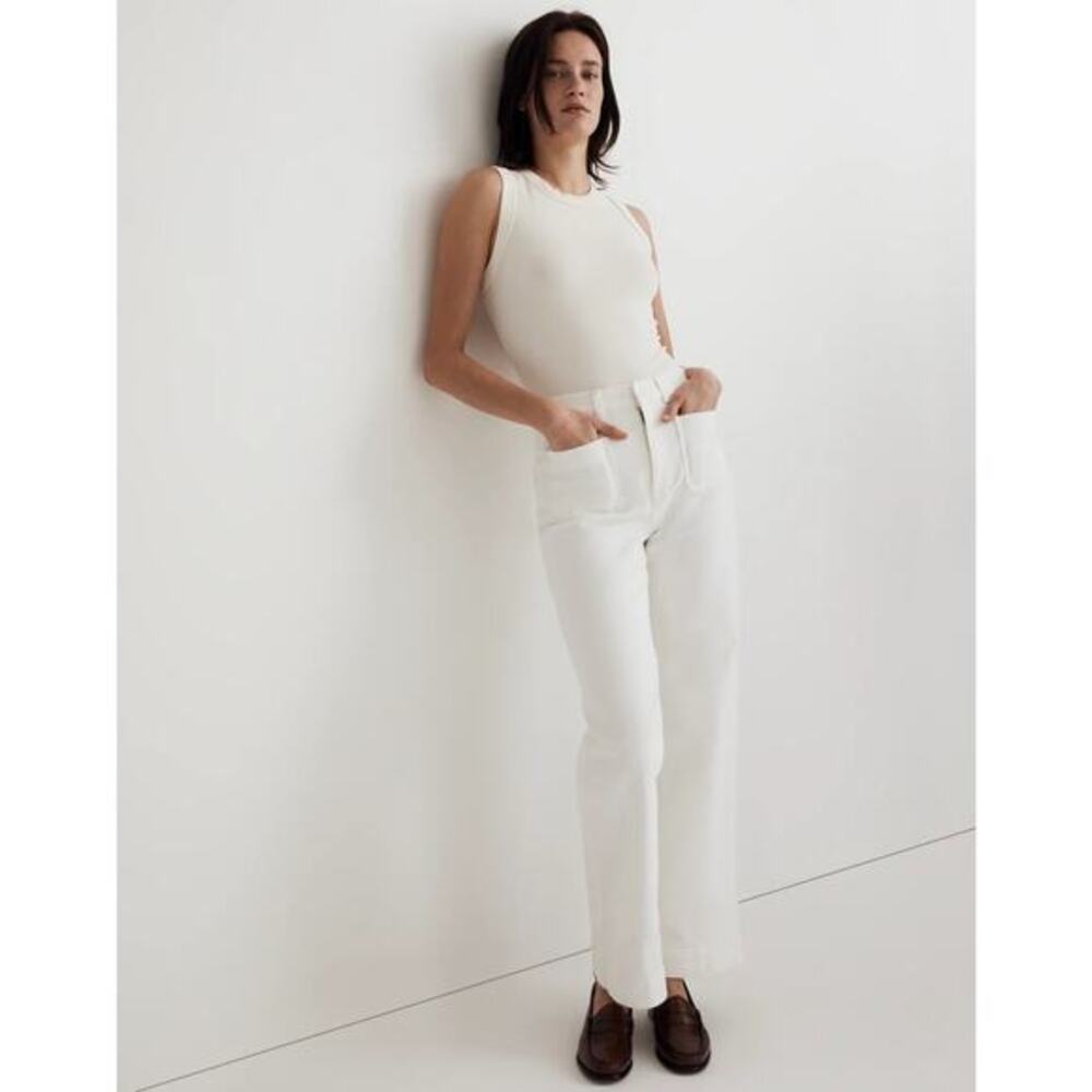 Madewell‎ The Perfect Vintage Wide Leg Jeans White Size 30